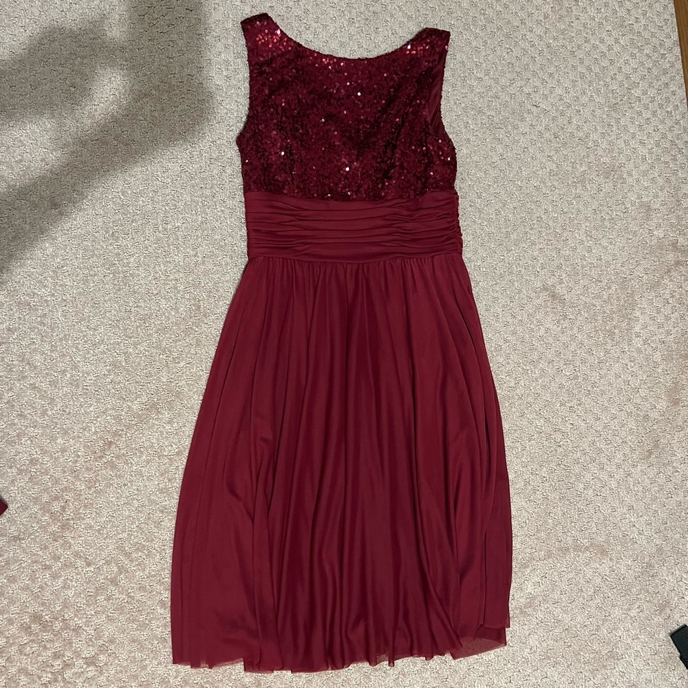 Burgundy sequin top dress, JH - Size 4